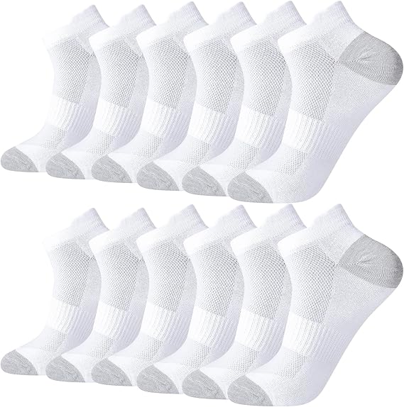 Men's Low Cut Athletic Socks, 6 Pairs