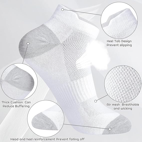 Men's Low Cut Athletic Socks, 6 Pairs